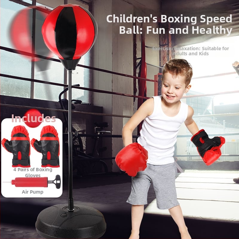 Vaikų bokso treniruočių rinkinys su Speed Ball ir smėlio maišeliu, audinio medžiaga, prekės ženklas Shang Sile, 7–14 metų amžiaus, pakuotė: spalvota dėžutė arba balta dėžutė