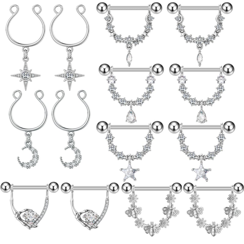 Spenelio žiedas iš nerūdijančio plieno, elektroplatintas, gėlių dizainas, balto krištolo