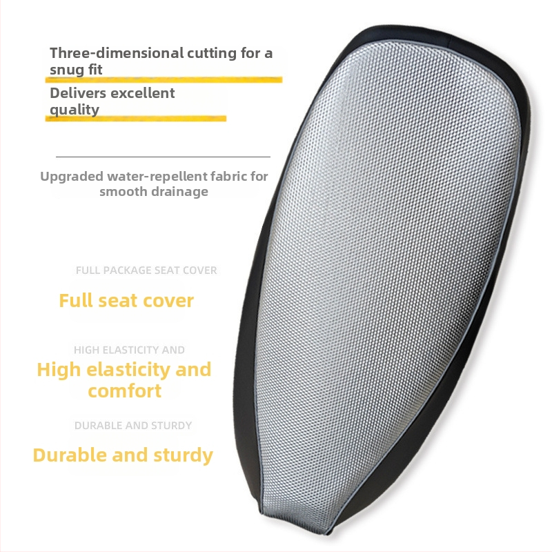 Elektrisõiduki istmepadja kate; siidist kangas; puuvillane täide; suve kasutamiseks; kohandusi pole.