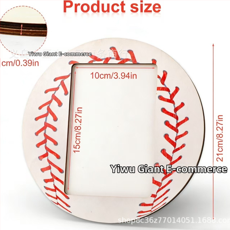 Medinis kamuolio formos foto rėmelis sporto temai, stalinis demonstravimas, spausdinimas, animacinio stiliaus, asmeninė dovana.