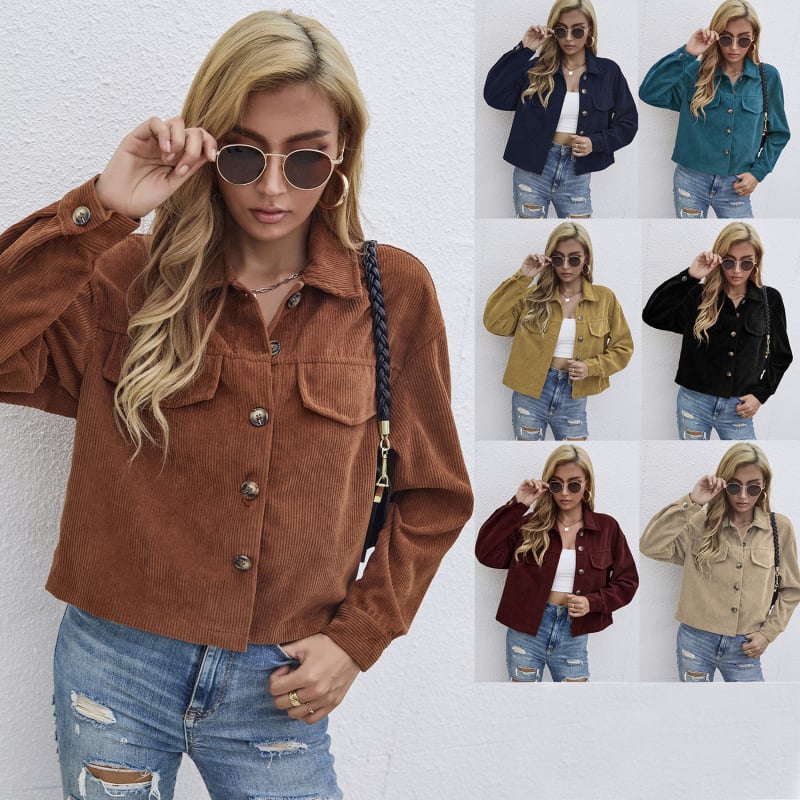 Sieviešu jaka no poliestera, garas piedurknes, apkakle ar lapiņu, vienkāršs dizains