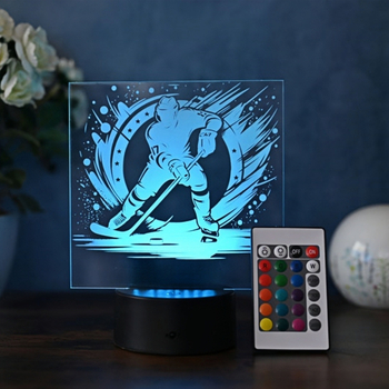 Lumină de noapte 3D în formă de disc de hochei, alimentare USB, control tactil, abajur din acrilic