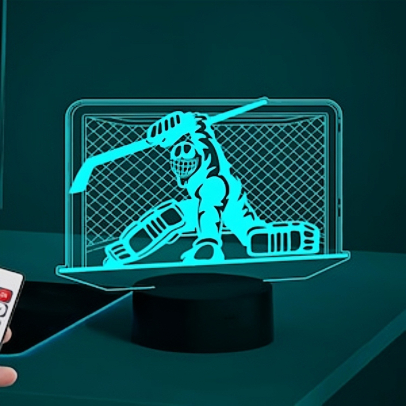 Lumină de noapte 3D în formă de disc de hochei, alimentare USB, control tactil, abajur din acrilic