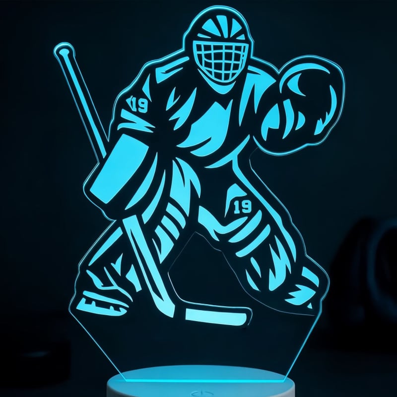 Lumină de noapte 3D în formă de disc de hochei, alimentare USB, control tactil, abajur din acrilic