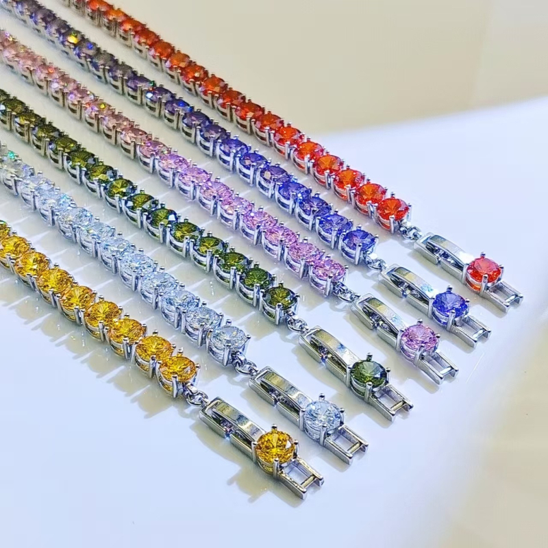 Унисекс гривна с геометрична тенис-верига, Kangzhina Jewelry, позлатен меден материал, позлатяване, модерен ежедневен аксесоар за ръка