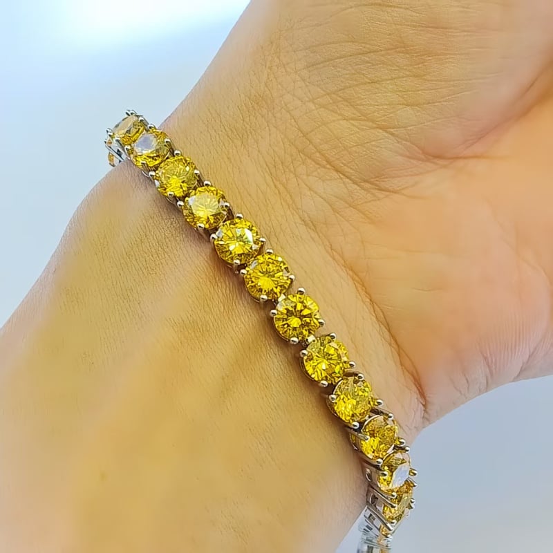 Унисекс гривна с геометрична тенис-верига, Kangzhina Jewelry, позлатен меден материал, позлатяване, модерен ежедневен аксесоар за ръка