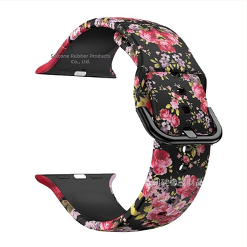 Силиконова каишка за Apple Watch — съвместима с Apple Watch, материал силикон, закопчаване с пин, тегло около 20 г, пусната през 2019 г.