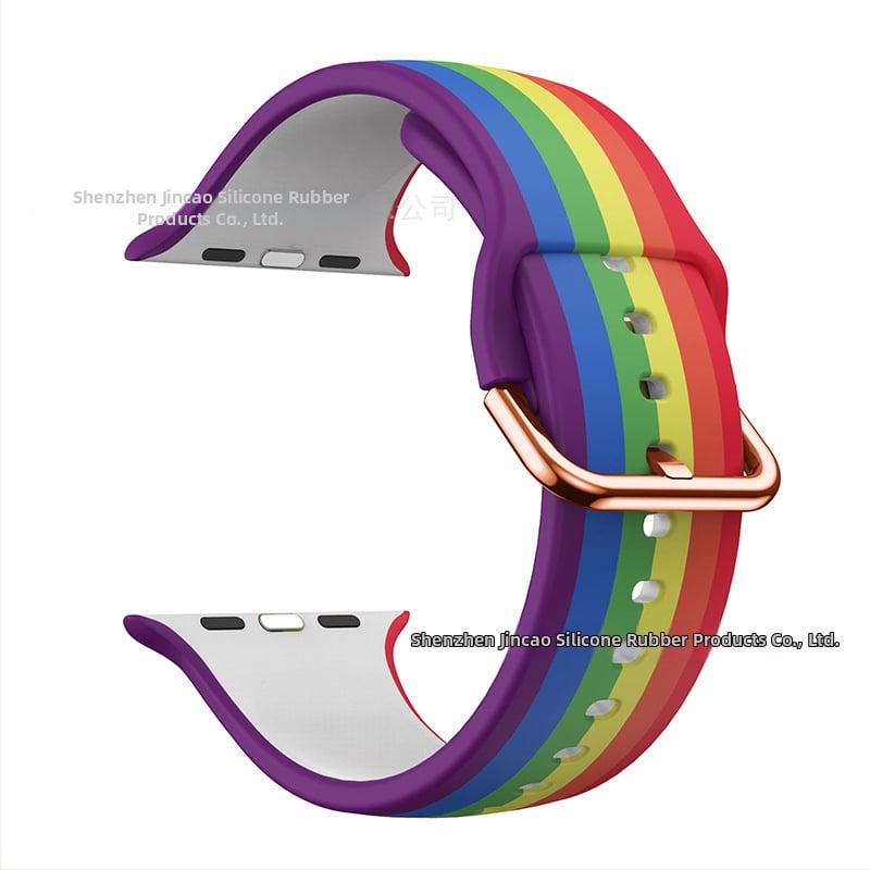 Силиконова каишка за Apple Watch — съвместима с Apple Watch, материал силикон, закопчаване с пин, тегло около 20 г, пусната през 2019 г.