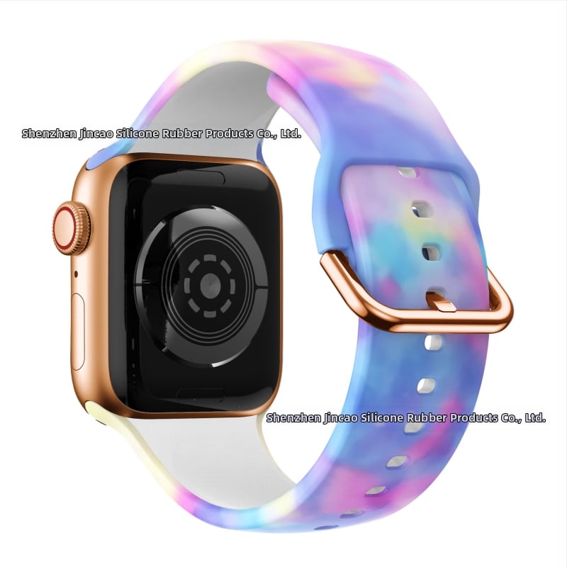 Силиконова каишка за Apple Watch — съвместима с Apple Watch, материал силикон, закопчаване с пин, тегло около 20 г, пусната през 2019 г.