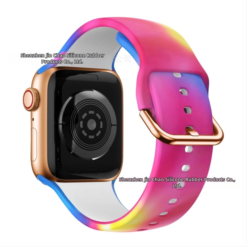 Силиконова каишка за Apple Watch — съвместима с Apple Watch, материал силикон, закопчаване с пин, тегло около 20 г, пусната през 2019 г.