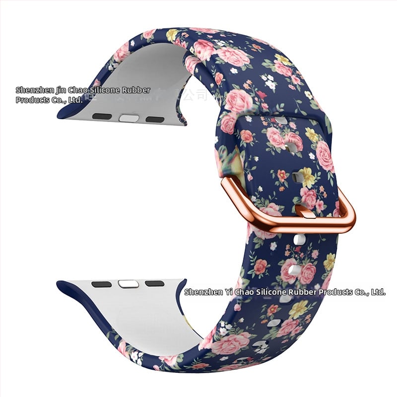 Силиконова каишка за Apple Watch — съвместима с Apple Watch, материал силикон, закопчаване с пин, тегло около 20 г, пусната през 2019 г.