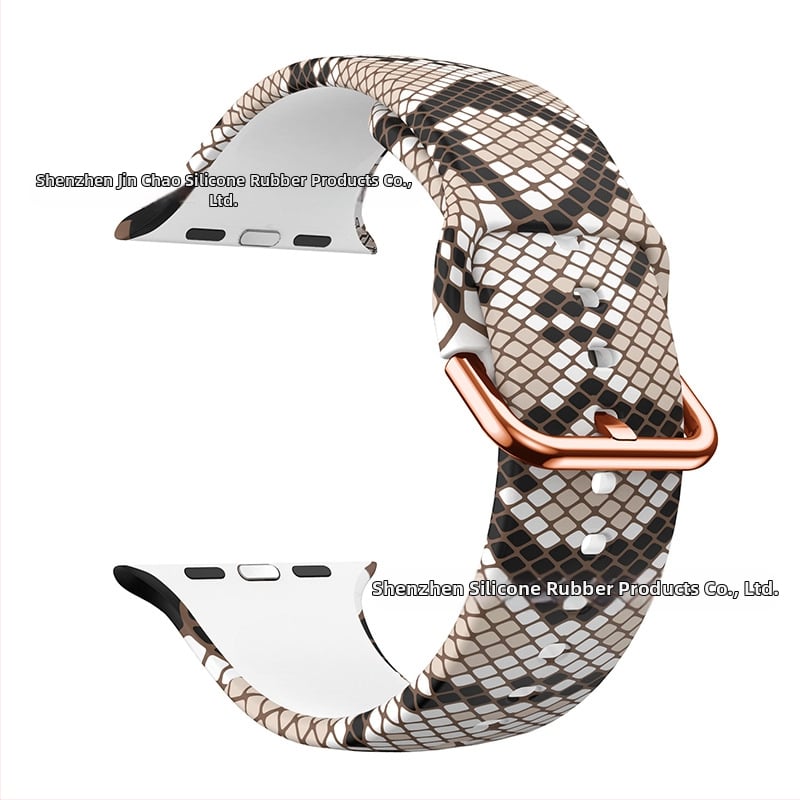 Силиконова каишка за Apple Watch — съвместима с Apple Watch, материал силикон, закопчаване с пин, тегло около 20 г, пусната през 2019 г.