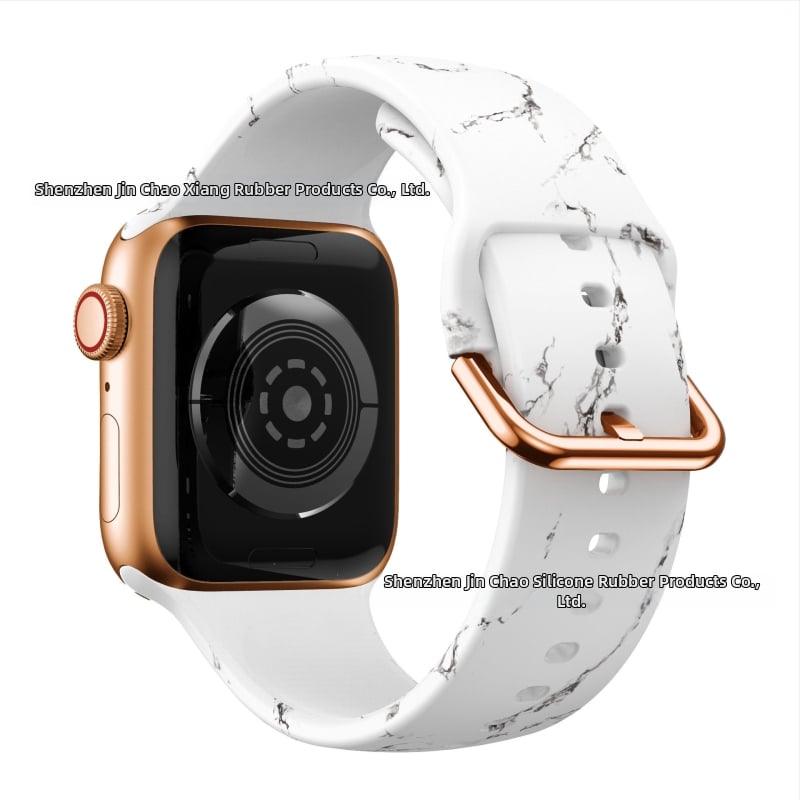 Силиконова каишка за Apple Watch — съвместима с Apple Watch, материал силикон, закопчаване с пин, тегло около 20 г, пусната през 2019 г.