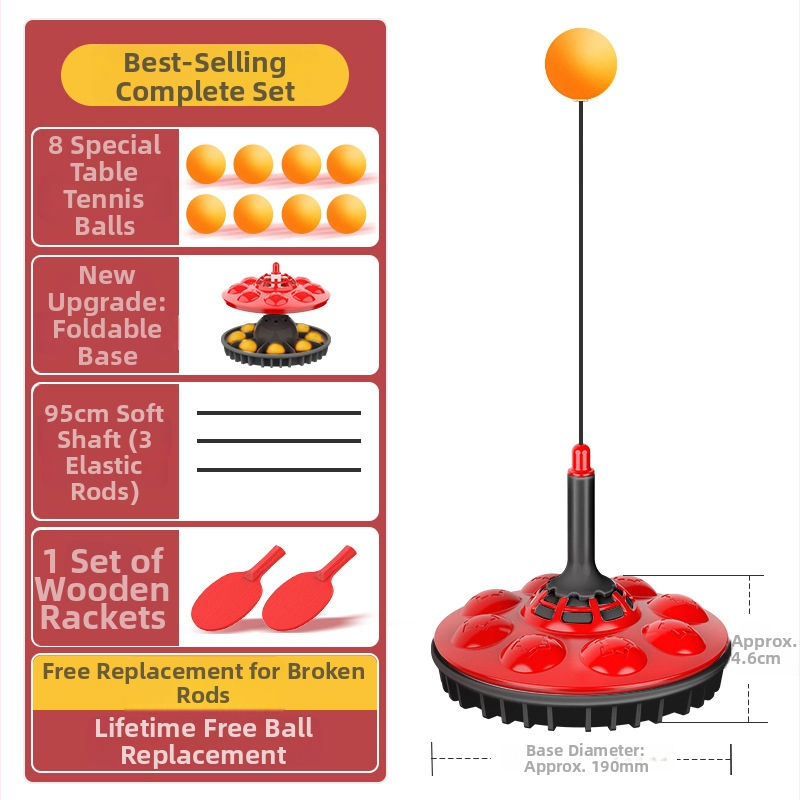 Piektās paaudzes galda tenisa trenētājs mājas lietošanai ar piesūcekni un elastīgu mīkstu vārpstu; SWAY zīmols; PP materiāls; logotipa drukāšana; pielāgošana; piemērots fitnesam, tenisam un citām bumbu spēlēm
