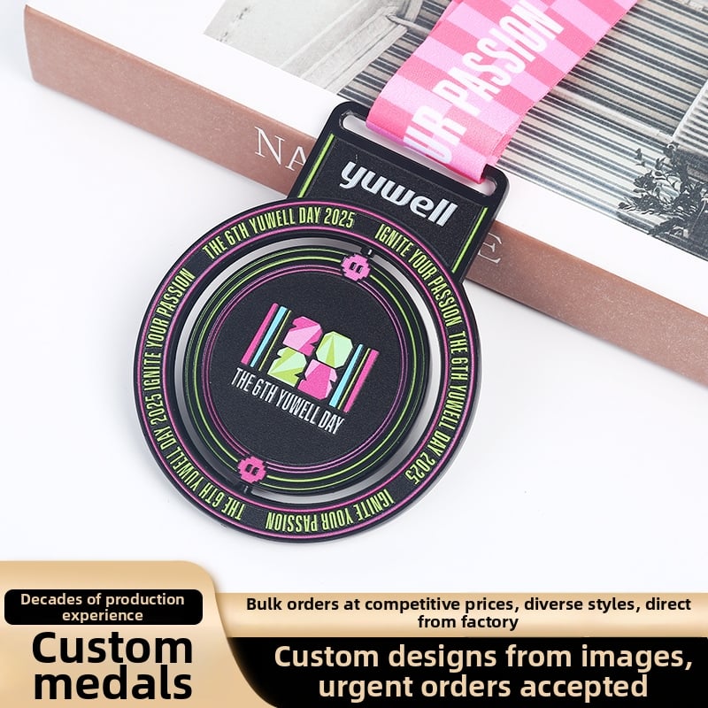 Medaļa – cinka sakausējums, personalizējama ar logotipa drukāšanu, zeltītais pārklājums