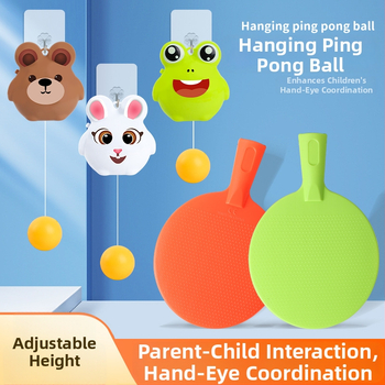 Bērnu piekārtais galda tenisa trenieris — vecāku un bērnu mijiedarbība, iekštelpu roku- acs koordinācijas vingrinājums (Zīmols Ojardi; Materiāls: Plastmasa; Kategorija: Galda teniss; Piemērots arī citiem bumbu sportiem)