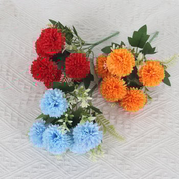 Изкуствен букет от коприна цветя, петглавен, стилна изработка, за реквизит за фотосесия и домашна декорация