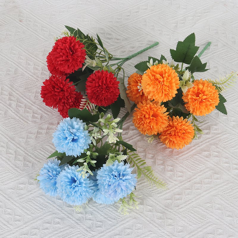 Изкуствен букет от коприна цветя, петглавен, стилна изработка, за реквизит за фотосесия и домашна декорация