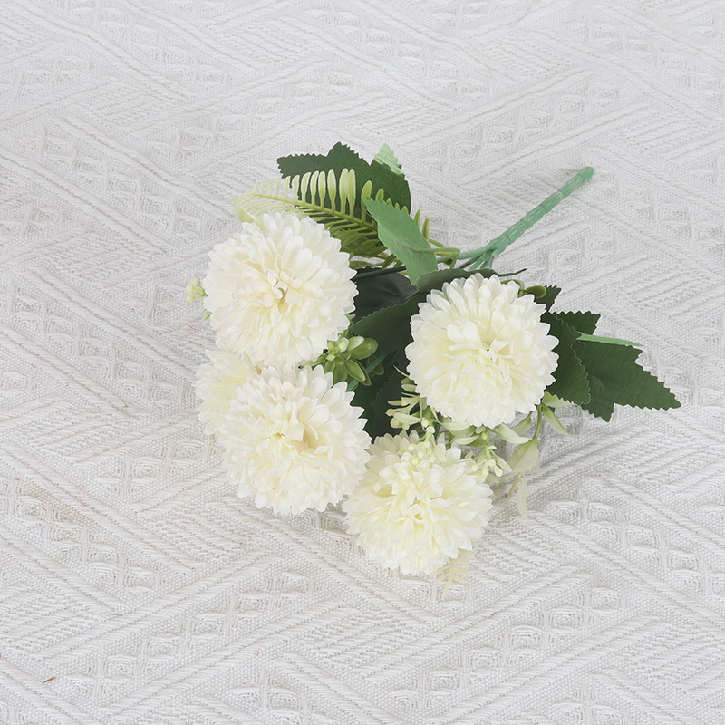 Изкуствен букет от коприна цветя, петглавен, стилна изработка, за реквизит за фотосесия и домашна декорация