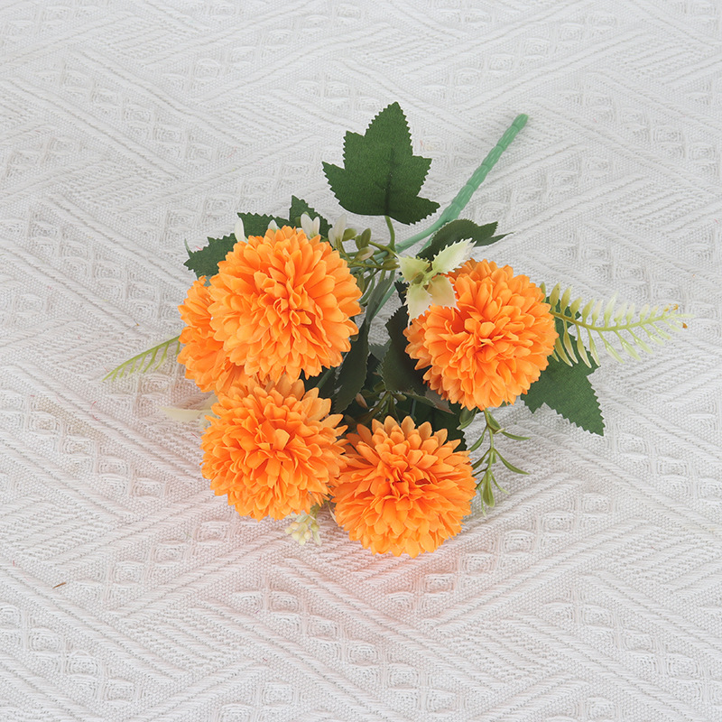 Изкуствен букет от коприна цветя, петглавен, стилна изработка, за реквизит за фотосесия и домашна декорация