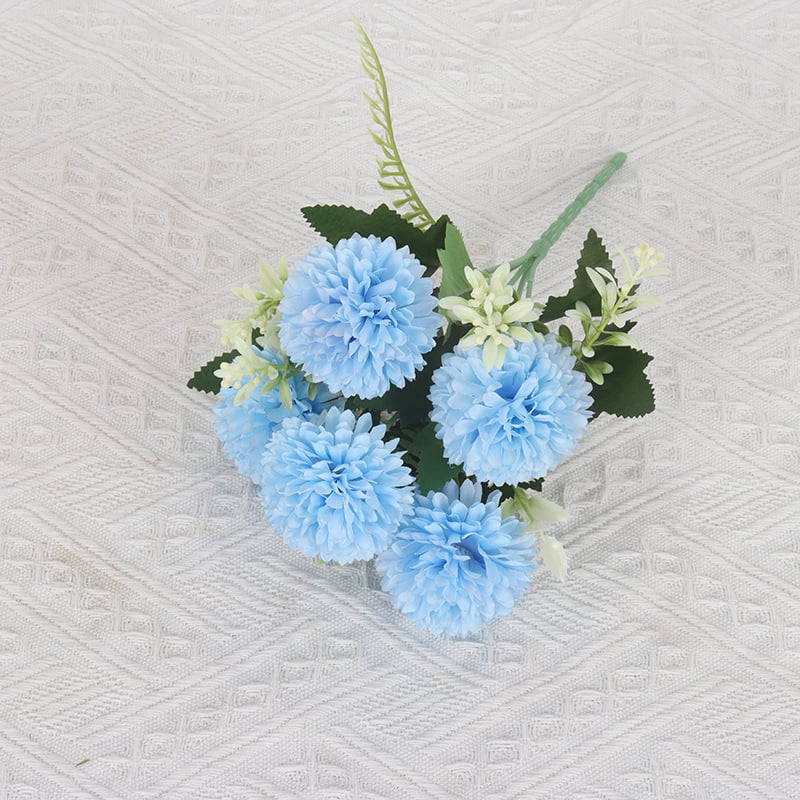 Изкуствен букет от коприна цветя, петглавен, стилна изработка, за реквизит за фотосесия и домашна декорация