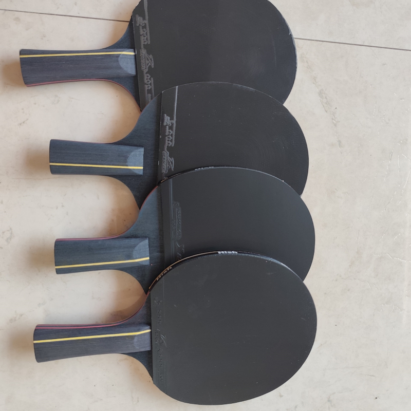 Rachetă de tenis de masă – lamă din fibră de carbon, gumă lipită, lovire directă, pentru începători cu elasticitate înaltă