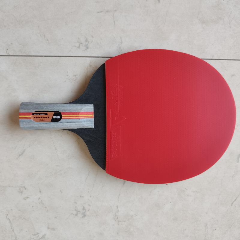 Rachetă de tenis de masă – lamă din fibră de carbon, gumă lipită, lovire directă, pentru începători cu elasticitate înaltă