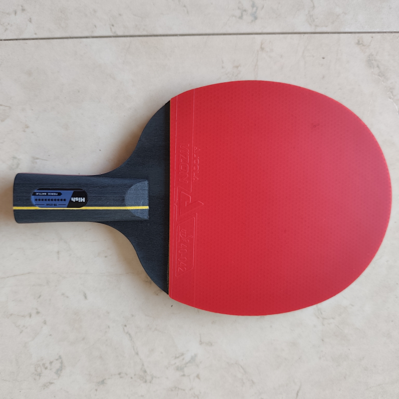 Rachetă de tenis de masă – lamă din fibră de carbon, gumă lipită, lovire directă, pentru începători cu elasticitate înaltă