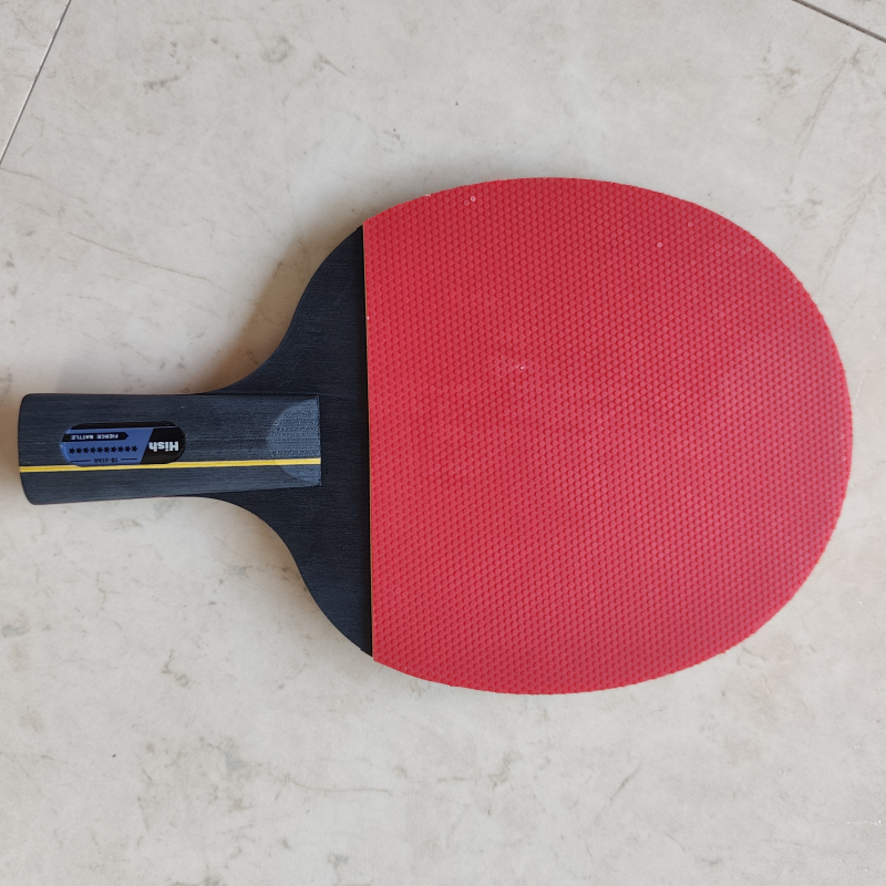Rachetă de tenis de masă – lamă din fibră de carbon, gumă lipită, lovire directă, pentru începători cu elasticitate înaltă