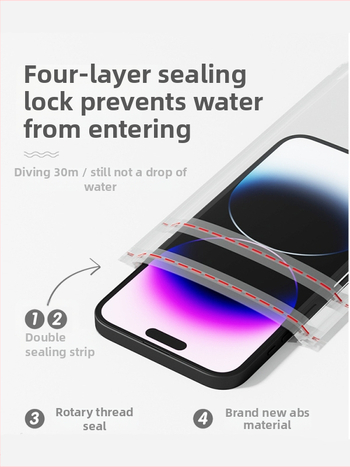 Ārējā ūdensizturīgā telefona soma ar skārienekrāna aizsardzību, ABS/TPU, 7.2 L tilpums, logotipa pielāgošana