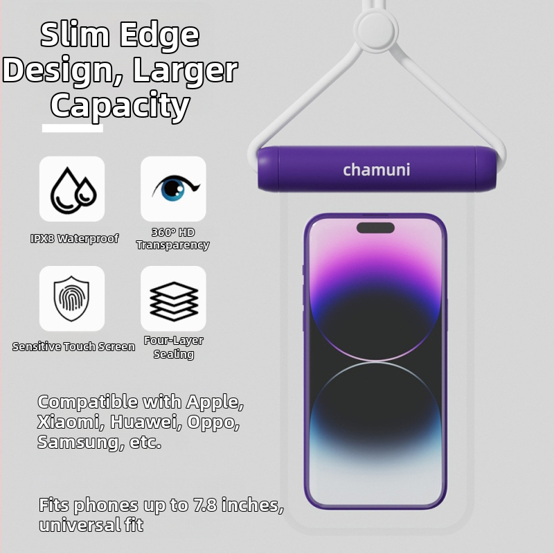 Ārējā ūdensizturīgā telefona soma ar skārienekrāna aizsardzību, ABS/TPU, 7.2 L tilpums, logotipa pielāgošana