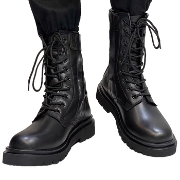 Ādas kalnu pārgājienu zābaki ar rāvējslēdzēju, augsti vīriešu zābaki, ūdensizturīgi