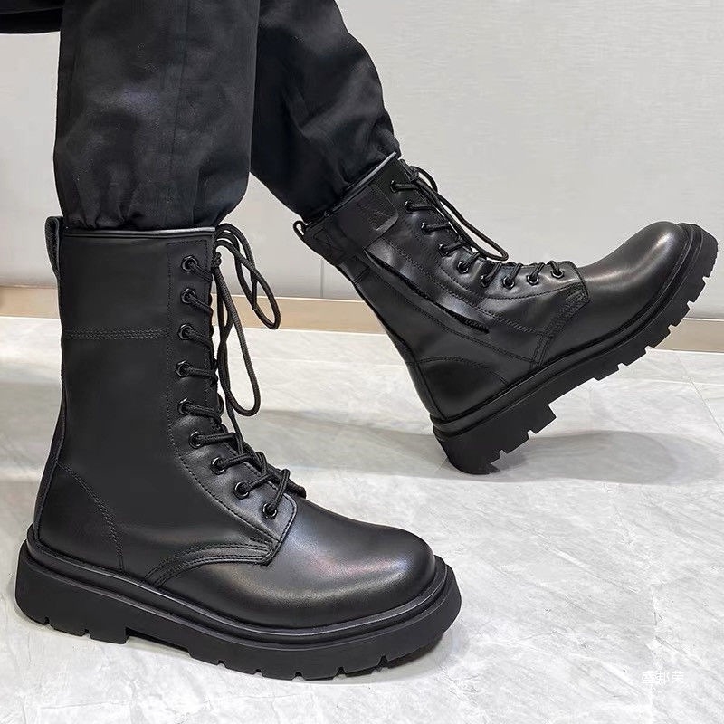 Ādas kalnu pārgājienu zābaki ar rāvējslēdzēju, augsti vīriešu zābaki, ūdensizturīgi