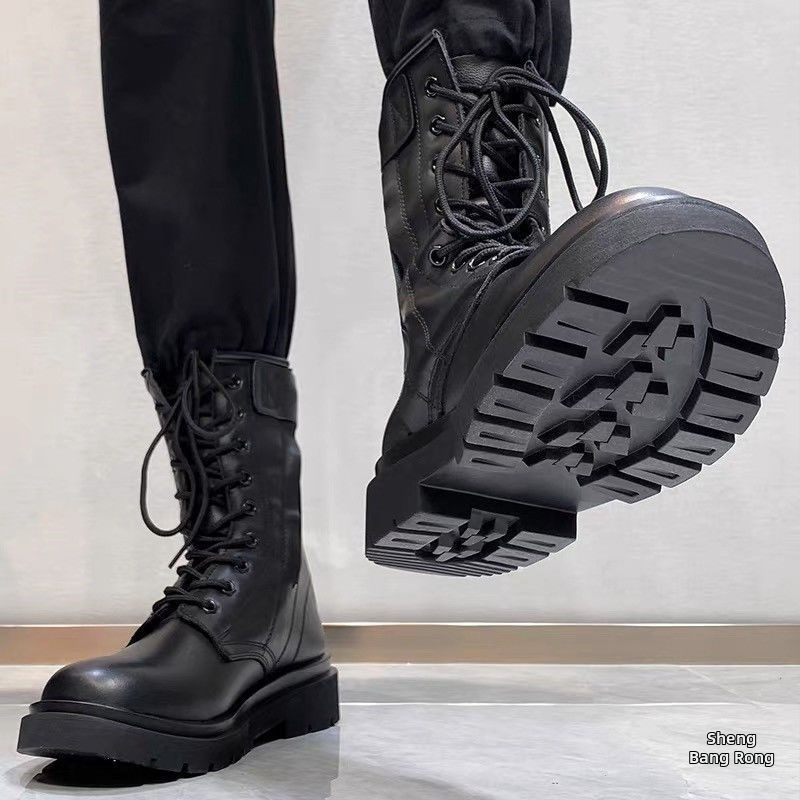 Kožené turistické topánky so zipsom, vysoké pánske topánky, nepremokavé