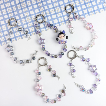 Kristāla telefona ķēde ar zemeņu pērļām, oriģinālais dizains ar atslēgas piekari, DIY draudzīgs, rudens 2025