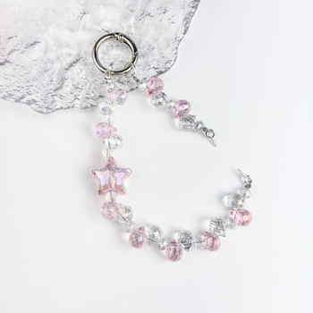 Kristāla telefona ķēde ar zemeņu pērļām, oriģinālais dizains ar atslēgas piekari, DIY draudzīgs, rudens 2025