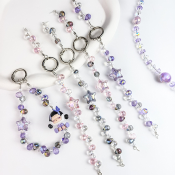 Kristāla telefona ķēde ar zemeņu pērļām, oriģinālais dizains ar atslēgas piekari, DIY draudzīgs, rudens 2025