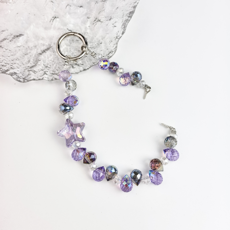 Kristāla telefona ķēde ar zemeņu pērļām, oriģinālais dizains ar atslēgas piekari, DIY draudzīgs, rudens 2025