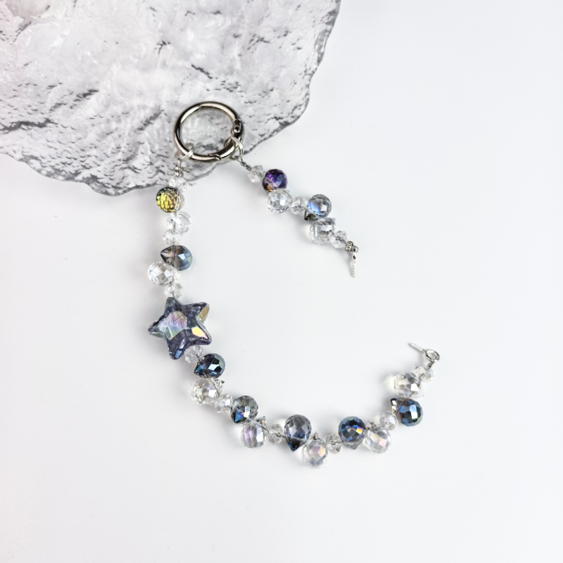 Kristāla telefona ķēde ar zemeņu pērļām, oriģinālais dizains ar atslēgas piekari, DIY draudzīgs, rudens 2025