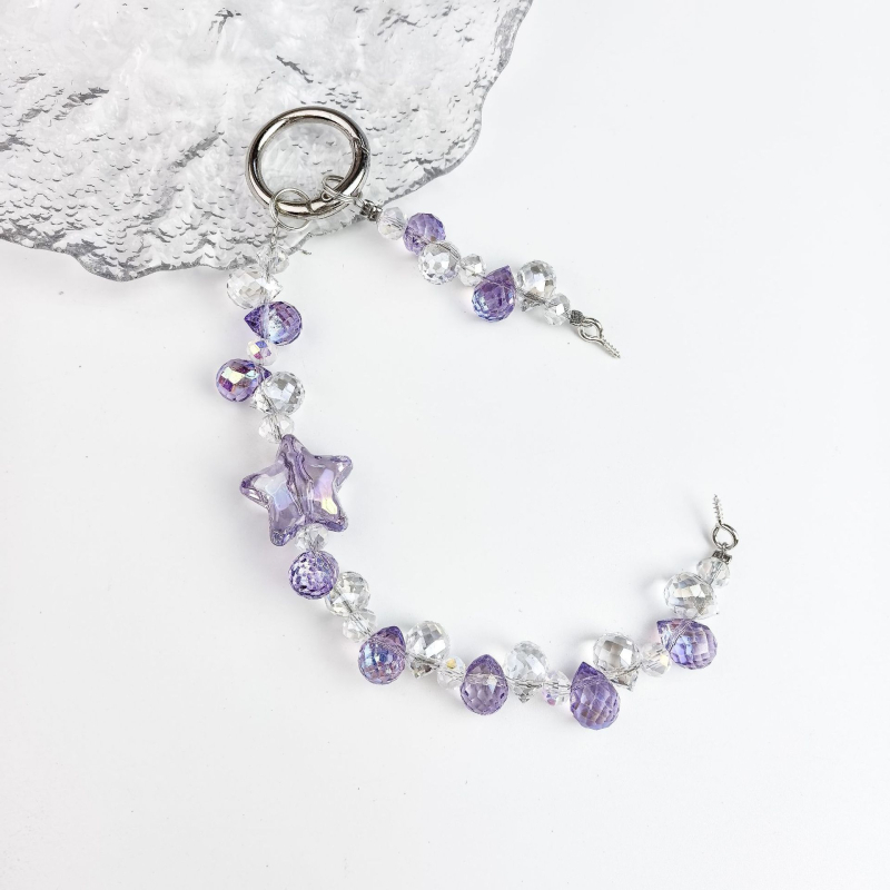 Kristāla telefona ķēde ar zemeņu pērļām, oriģinālais dizains ar atslēgas piekari, DIY draudzīgs, rudens 2025