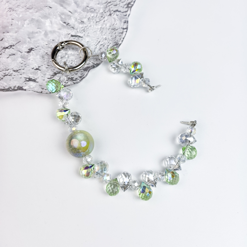 Kristāla telefona ķēde ar zemeņu pērļām, oriģinālais dizains ar atslēgas piekari, DIY draudzīgs, rudens 2025