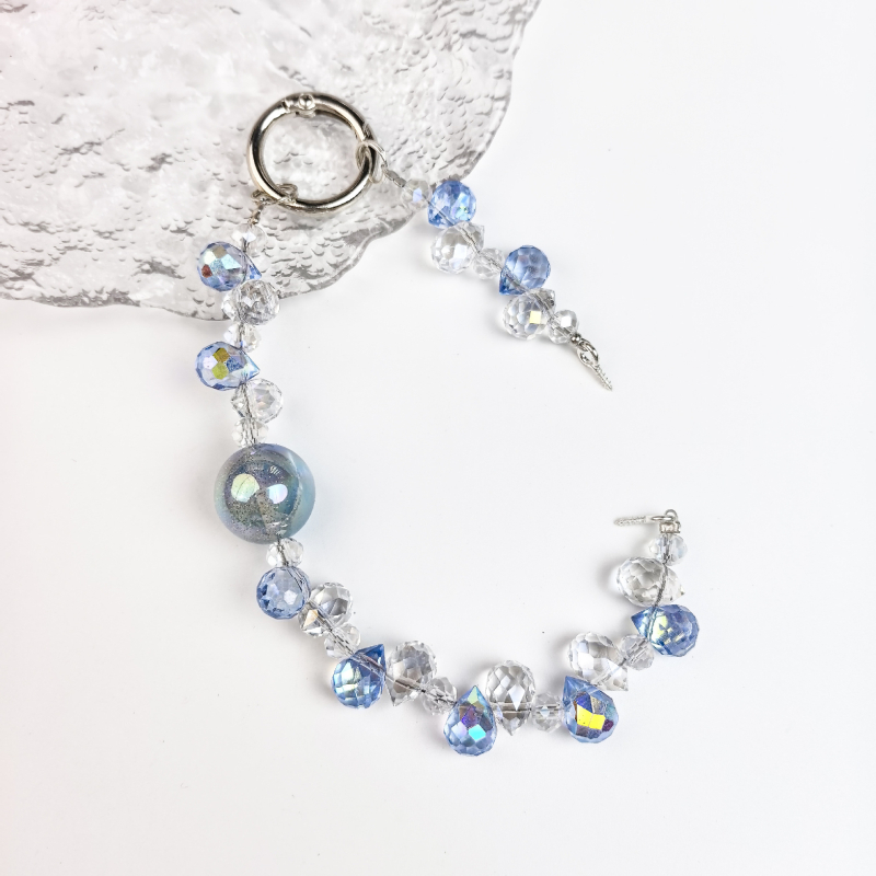 Kristāla telefona ķēde ar zemeņu pērļām, oriģinālais dizains ar atslēgas piekari, DIY draudzīgs, rudens 2025