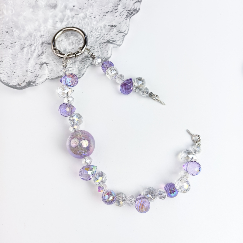 Kristāla telefona ķēde ar zemeņu pērļām, oriģinālais dizains ar atslēgas piekari, DIY draudzīgs, rudens 2025