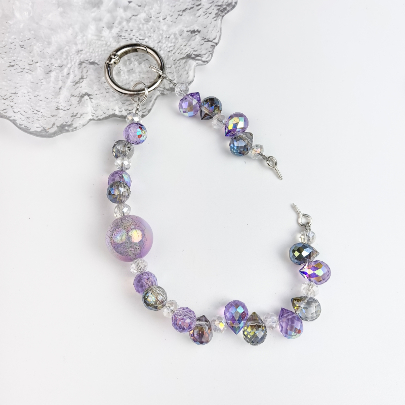 Kristāla telefona ķēde ar zemeņu pērļām, oriģinālais dizains ar atslēgas piekari, DIY draudzīgs, rudens 2025