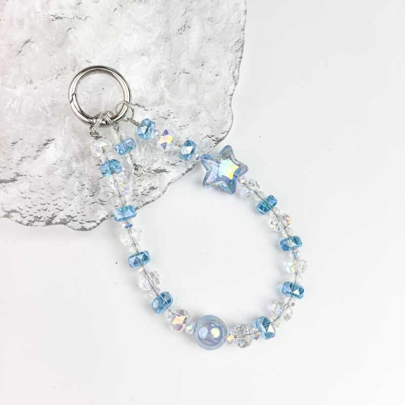 Kristāla telefona ķēde ar zemeņu pērļām, oriģinālais dizains ar atslēgas piekari, DIY draudzīgs, rudens 2025