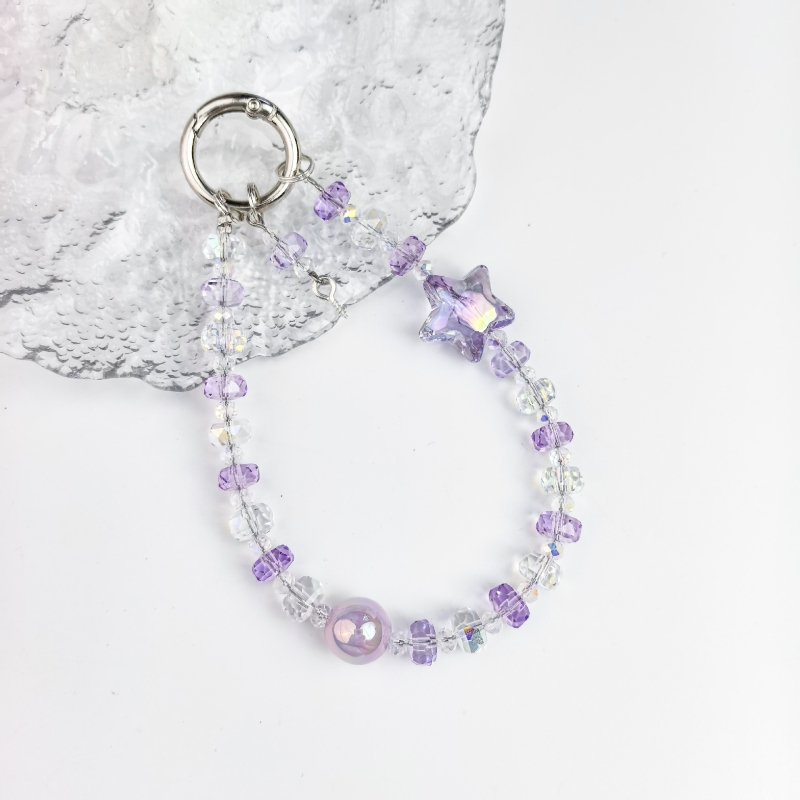 Kristāla telefona ķēde ar zemeņu pērļām, oriģinālais dizains ar atslēgas piekari, DIY draudzīgs, rudens 2025