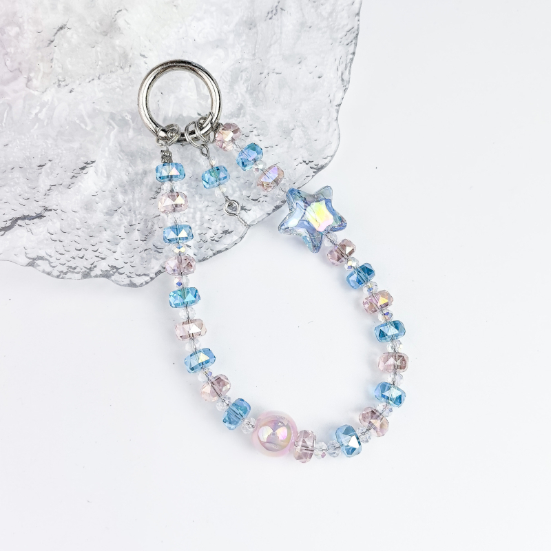 Kristāla telefona ķēde ar zemeņu pērļām, oriģinālais dizains ar atslēgas piekari, DIY draudzīgs, rudens 2025