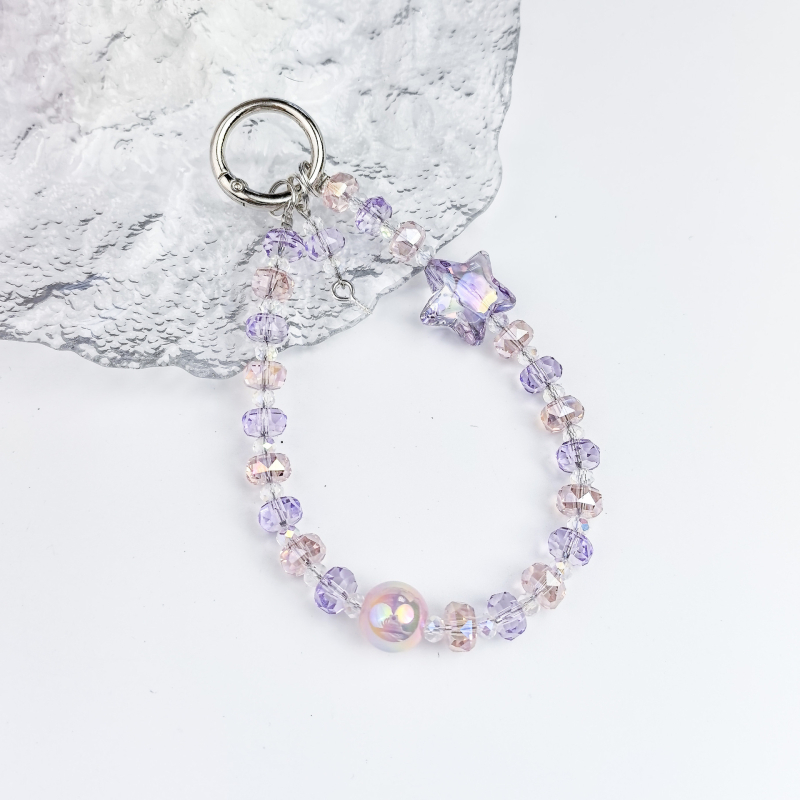 Kristāla telefona ķēde ar zemeņu pērļām, oriģinālais dizains ar atslēgas piekari, DIY draudzīgs, rudens 2025