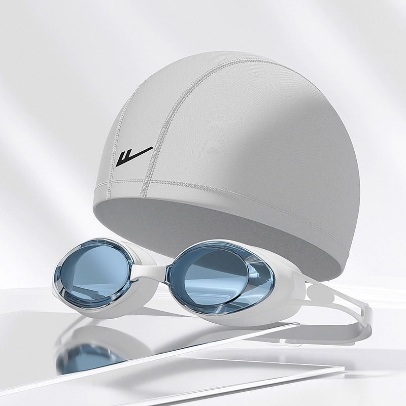 Σετ γυαλιών κολύμβησης για ενήλικες με σκούφο, HD anti-fog, αδιάβροχα, PC φακοί