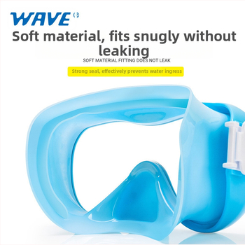 Wave Set de snorkeling pentru copii, două piese: mască din policarbonat, tub de respirație PVC semi-uscat, muștiuc moale